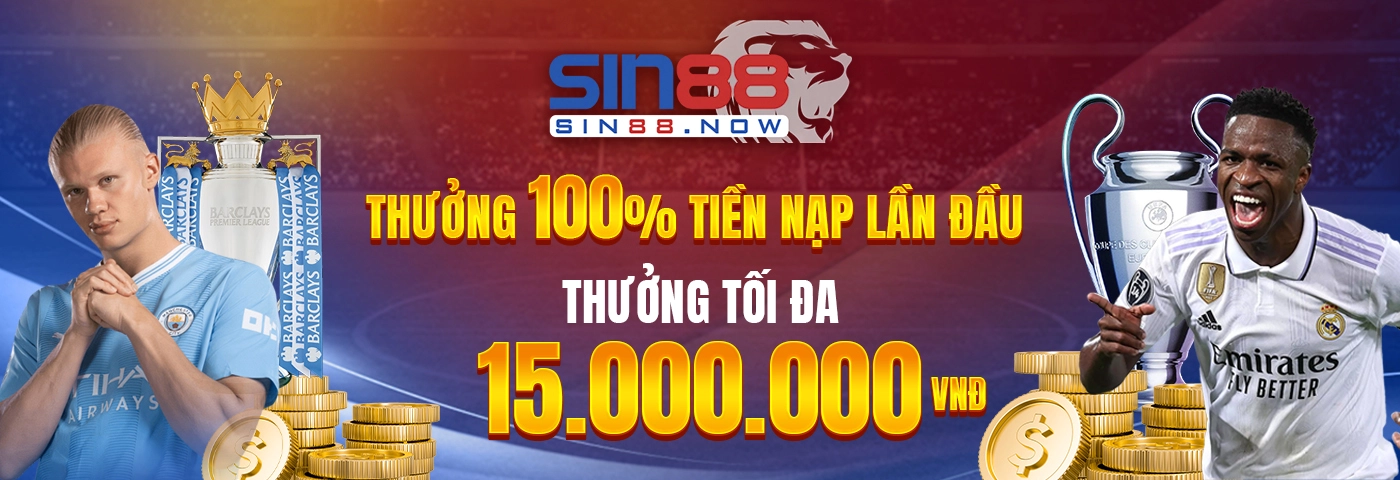 sin88 banner thưởng 100% lần nạp đầu tiên